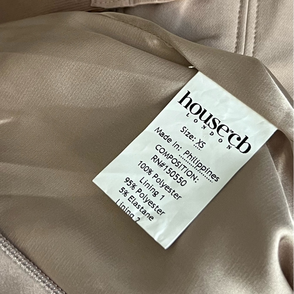 HOUSE OF CB 'Violette' Mushroom Satin Fishtail Gown - Picture 7 of 10